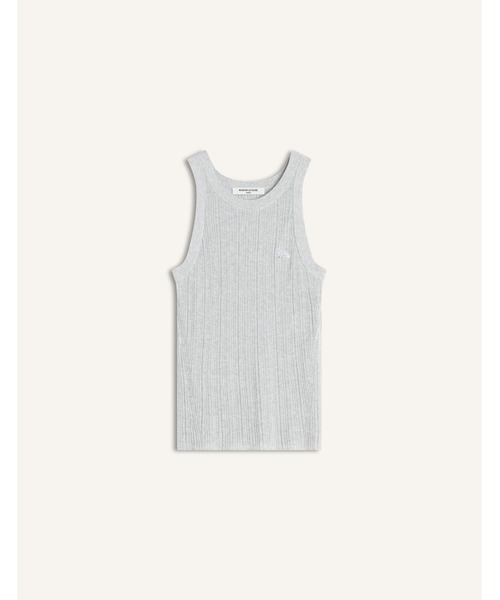 Maison Kitsune(メゾンキツネ)の「BABY FOX FINE RIB KNITTED TANK TOP(タンクトップ・レディース・ライトグレー・M/S/XS)」の2枚目の写真