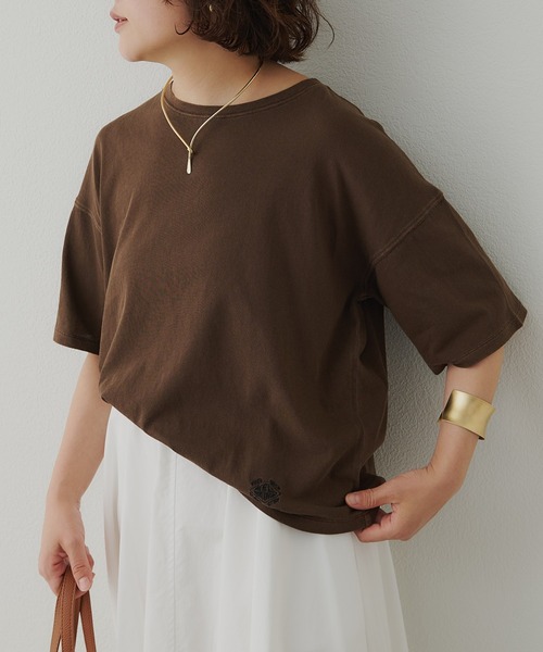 FEEL GOOD CONNECTION AND BLISSFUL TIME(フィールグッドコネクションアンドブリスフルタイム)の「【F&B】オーガニックコットンTシャツ(Tシャツ/カットソー・レディース・アイボリー/サックスブルー/キャメル/ピンク/イエロー/モカ・FREE)」の3枚目の写真