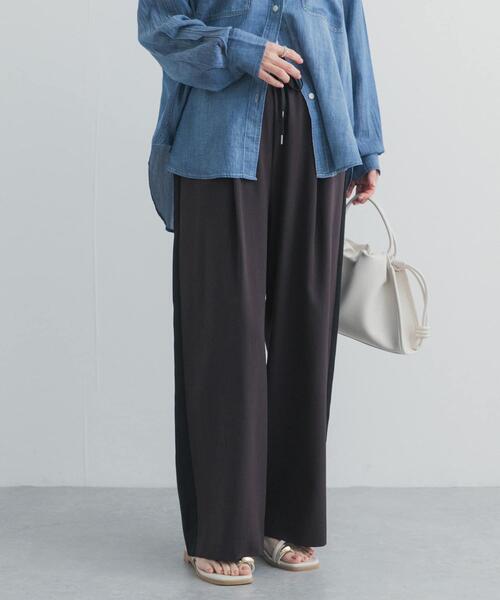 URBAN RESEARCH DOORS（アーバンリサーチドアーズ）の「サマーウールMIXラインパンツ（その他パンツ・レディース・ブラック/チャコールグレー・FREE）」の5枚目の写真