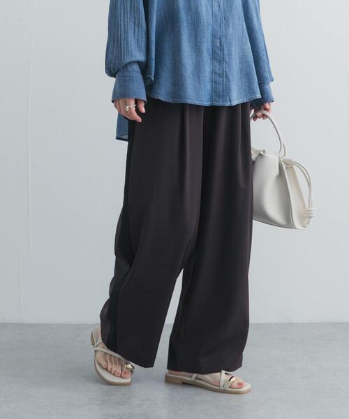 URBAN RESEARCH DOORS（アーバンリサーチドアーズ）の「サマーウールMIXラインパンツ（その他パンツ・レディース・ブラック/チャコールグレー・FREE）」の6枚目の写真
