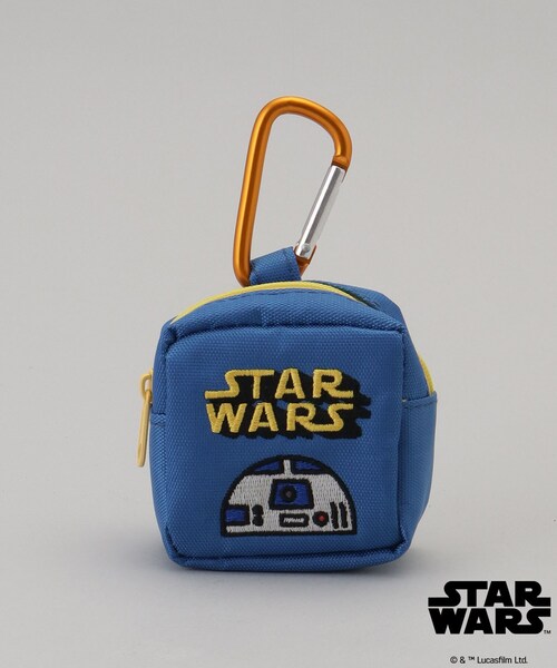 セール】カラビナ付きミニ刺繍ポーチ R2-D2 ロゴ ＜STAR WARS スター