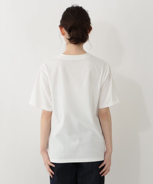 Afternoon Tea(アフタヌーンティー)の「フラワープリントTシャツ/カンパニュラ(Tシャツ/カットソー・レディース・オフホワイト/チャコールグレー・MEDIUM)」の3枚目の写真