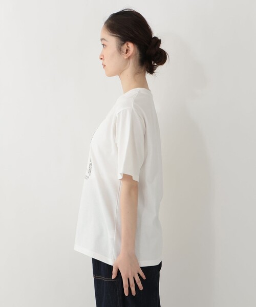 Afternoon Tea(アフタヌーンティー)の「フラワープリントTシャツ/カンパニュラ(Tシャツ/カットソー・レディース・オフホワイト/チャコールグレー・MEDIUM)」の4枚目の写真