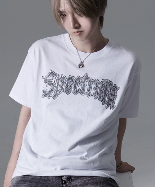SILVER BULLET(シルバーバレット)の「『SILVER BULLET SELECT AP/シルバーバレットセレクト』ラインストーンロゴ半袖Tシャツ (Tシャツ/カットソー・メンズ・ブラック/ホワイト/ブラック系1・L/M)」の2枚目の写真