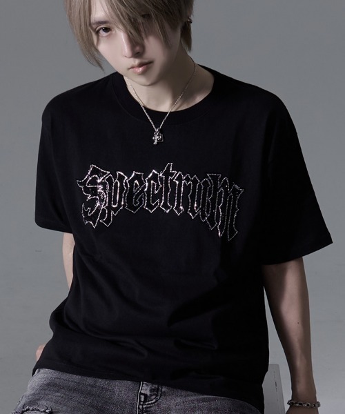 SILVER BULLET(シルバーバレット)の「『SILVER BULLET SELECT AP/シルバーバレットセレクト』ラインストーンロゴ半袖Tシャツ (Tシャツ/カットソー・メンズ・ブラック/ホワイト/ブラック系1・L/M)」の1枚目の写真
