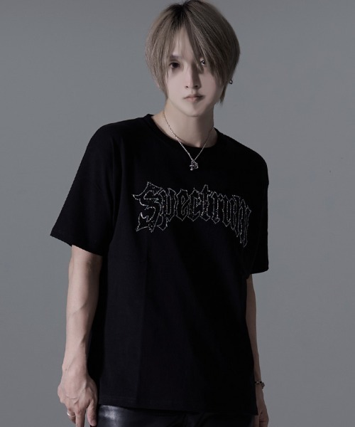 SILVER BULLET(シルバーバレット)の「『SILVER BULLET SELECT AP/シルバーバレットセレクト』ラインストーンロゴ半袖Tシャツ (Tシャツ/カットソー・メンズ・ブラック/ホワイト/ブラック系1・L/M)」の5枚目の写真