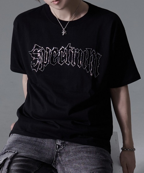 SILVER BULLET(シルバーバレット)の「『SILVER BULLET SELECT AP/シルバーバレットセレクト』ラインストーンロゴ半袖Tシャツ (Tシャツ/カットソー・メンズ・ブラック/ホワイト/ブラック系1・L/M)」の6枚目の写真