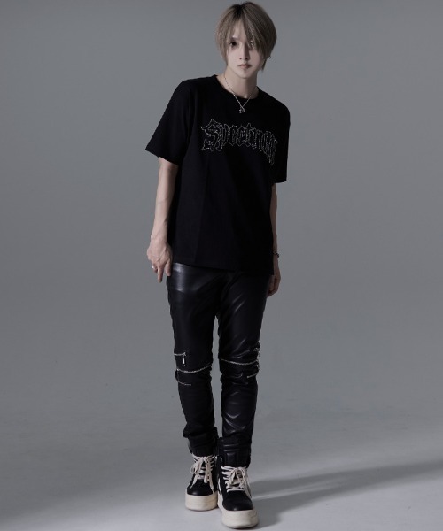SILVER BULLET(シルバーバレット)の「『SILVER BULLET SELECT AP/シルバーバレットセレクト』ラインストーンロゴ半袖Tシャツ (Tシャツ/カットソー・メンズ・ブラック/ホワイト/ブラック系1・L/M)」の7枚目の写真