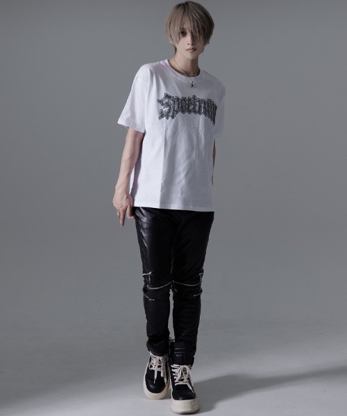 SILVER BULLET(シルバーバレット)の「『SILVER BULLET SELECT AP/シルバーバレットセレクト』ラインストーンロゴ半袖Tシャツ (Tシャツ/カットソー・メンズ・ブラック/ホワイト/ブラック系1・L/M)」の11枚目の写真