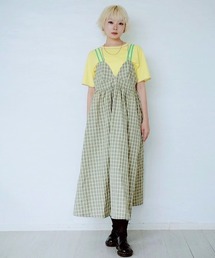 HCAE チェックストラップキャミドレス
