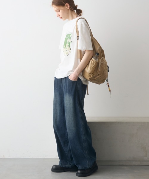 Crisp（クリスプ）の「ripstop compact back pack / リップストップコンパクトバックパック（バックパック/リュック・レディース・ベージュ/ブラック・ONESIZE）」の6枚目の写真