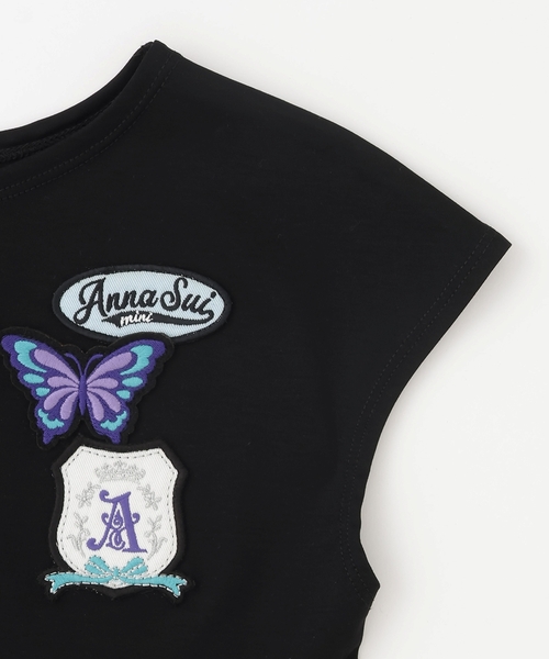 ANNA SUI mini(アナスイ・ミニ)の「ロゴテープカットワンピース【接触冷感・UVカット】(ワンピース・キッズ・ターコイズブルー/ブラック・120cm/140cm/130cm/150cm/160cm)」の5枚目の写真