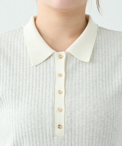 La boutique BonBon(ラブティックボンボン)の「【ヘルシー気分】ポロTEEワンピース(ワンピース・レディース・ライトグレー/ネイビー・FREE)」の21枚目の写真