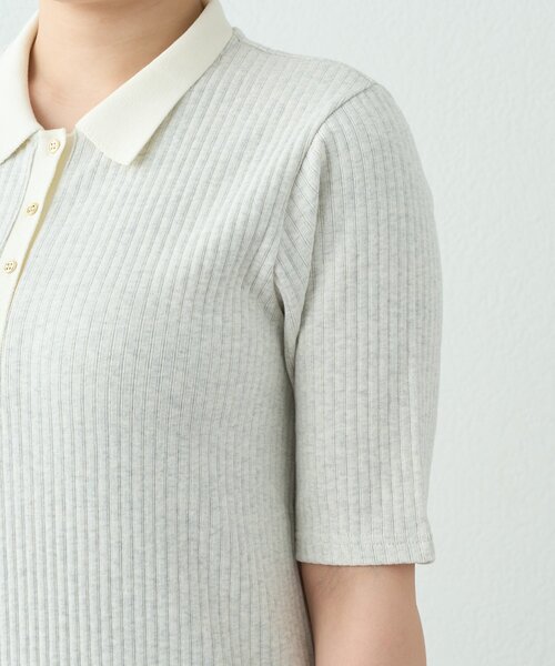 La boutique BonBon(ラブティックボンボン)の「【ヘルシー気分】ポロTEEワンピース(ワンピース・レディース・ライトグレー/ネイビー・FREE)」の20枚目の写真
