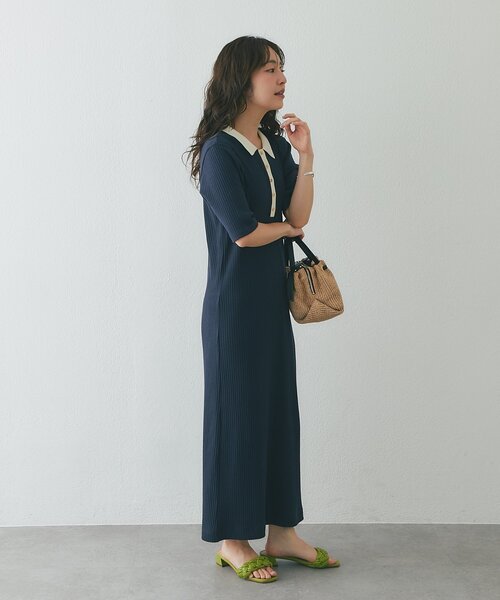 La boutique BonBon(ラブティックボンボン)の「【ヘルシー気分】ポロTEEワンピース(ワンピース・レディース・ライトグレー/ネイビー・FREE)」の16枚目の写真