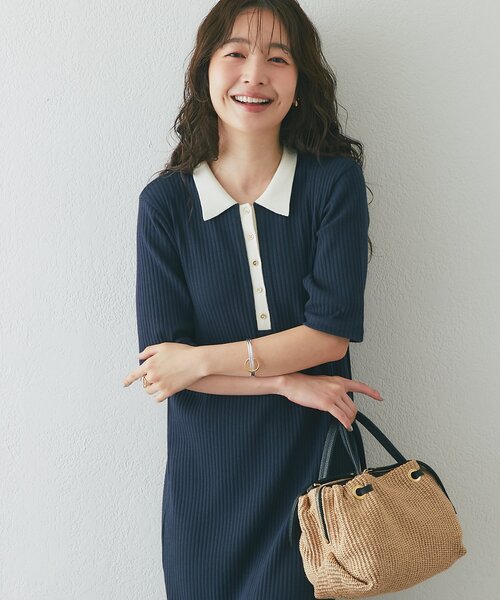 La boutique BonBon(ラブティックボンボン)の「【ヘルシー気分】ポロTEEワンピース(ワンピース・レディース・ライトグレー/ネイビー・FREE)」の14枚目の写真