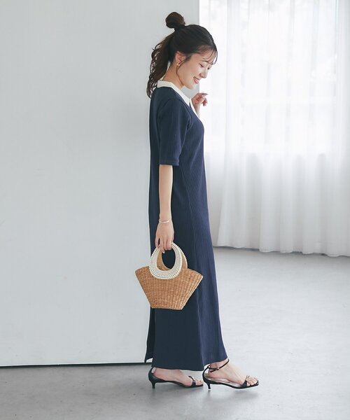 La boutique BonBon(ラブティックボンボン)の「【ヘルシー気分】ポロTEEワンピース(ワンピース・レディース・ライトグレー/ネイビー・FREE)」の11枚目の写真