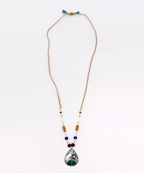 チャイハネ（チャイハネ）の「【チャイハネ】シェリト ドロップネックレス（ネックレス・レディース・ブルー/ピンク・FREE）」の4枚目の写真