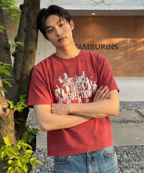 SUPERSUB(スーパーサブ)の「オーバーパーフェクション クロップ半袖Tシャツ - レッド(Tシャツ/カットソー・レディース・その他・MEDIUM/LARGE/SMALL)」の7枚目の写真