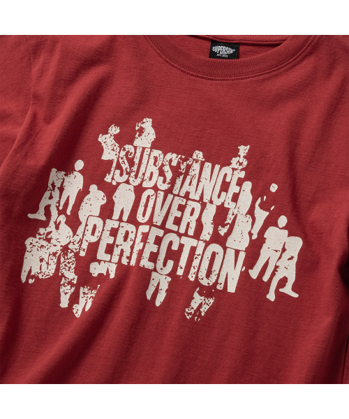 SUPERSUB(スーパーサブ)の「オーバーパーフェクション クロップ半袖Tシャツ - レッド(Tシャツ/カットソー・レディース・その他・MEDIUM/LARGE/SMALL)」の2枚目の写真