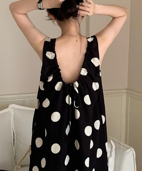 Ritzy（リッツィー）の「ノースリーブワンピース（ワンピース・レディース・ベージュ系その他/ブラック・M/S）」の7枚目の写真