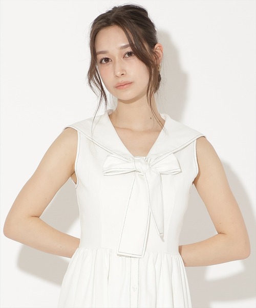 WILLSELECTION(ウィルセレクション)の「セーラーカラーノースリーブシャツワンピース(ワンピース・レディース・ネイビー/オフホワイト/ブラック・FREE)」の7枚目の写真