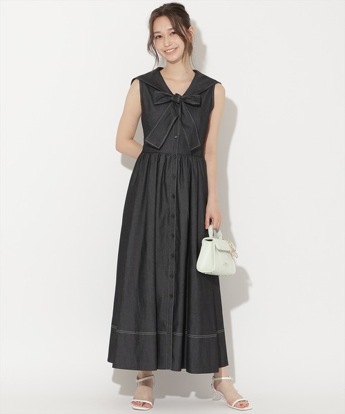 WILLSELECTION(ウィルセレクション)の「セーラーカラーノースリーブシャツワンピース(ワンピース・レディース・ネイビー/オフホワイト/ブラック・FREE)」の8枚目の写真