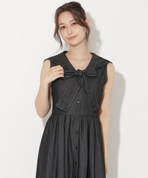 WILLSELECTION(ウィルセレクション)の「セーラーカラーノースリーブシャツワンピース(ワンピース・レディース・ネイビー/オフホワイト/ブラック・FREE)」の11枚目の写真