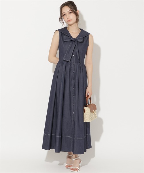 WILLSELECTION(ウィルセレクション)の「セーラーカラーノースリーブシャツワンピース(ワンピース・レディース・ネイビー/オフホワイト/ブラック・FREE)」の12枚目の写真
