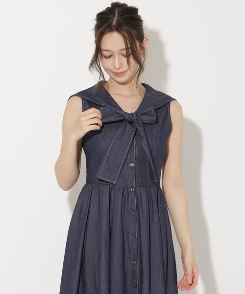 WILLSELECTION(ウィルセレクション)の「セーラーカラーノースリーブシャツワンピース(ワンピース・レディース・ネイビー/オフホワイト/ブラック・FREE)」の15枚目の写真
