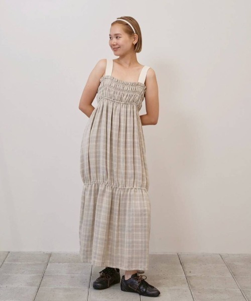 TODAYFUL（トゥデイフル）の「Check Jacquard Dress（ワンピース・レディース・チョコ/セージグリーン・36inch/38inch）」の3枚目の写真