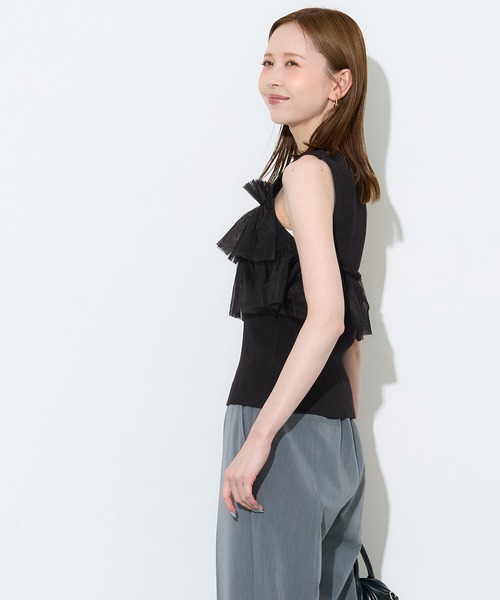 coca(coca)(コカ)の「ノースリーブフリルニット(ニット/セーター・レディース・アイボリー/ブラック/ライトピンク・S/M/L)」の13枚目の写真