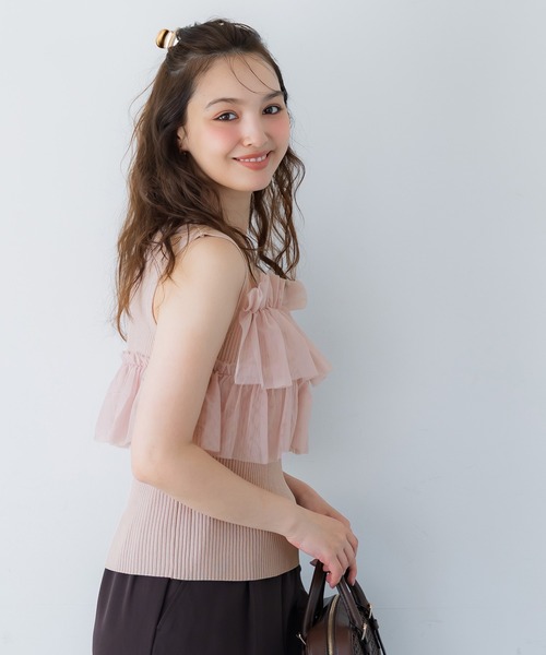 coca(coca)(コカ)の「ノースリーブフリルニット(ニット/セーター・レディース・アイボリー/ブラック/ライトピンク・S/M/L)」の15枚目の写真