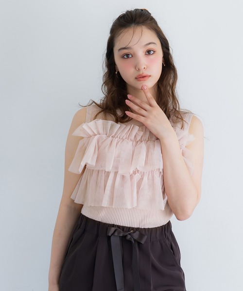 coca(coca)(コカ)の「ノースリーブフリルニット(ニット/セーター・レディース・アイボリー/ブラック/ライトピンク・S/M/L)」の18枚目の写真