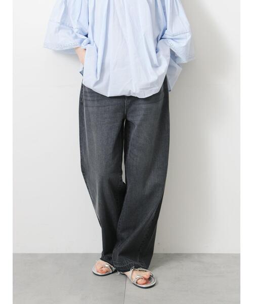Samansa Mos2（サマンサ モスモス）の「【ECO DENIM】ストレートパンツ（その他パンツ・レディース・ブルー/サックスブルー/チャコールグレー・L/M）」の2枚目の写真