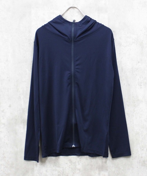 SHISKY（シスキー）の「長袖ZIPラッシュガード フード メンズ（Tシャツ/カットソー・メンズ・チャコールグレー/ブラック/オフホワイト/ネイビー/グレー系その他/ブラック系その他/ホワイト系その他/イエロー系その他/ブルー系その他・M/L/XL）」の7枚目の写真