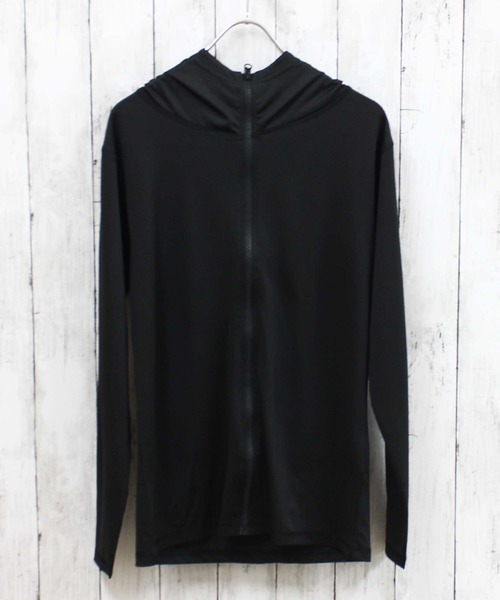 SHISKY（シスキー）の「長袖ZIPラッシュガード フード メンズ（Tシャツ/カットソー・メンズ・チャコールグレー/ブラック/オフホワイト/ネイビー/グレー系その他/ブラック系その他/ホワイト系その他/イエロー系その他/ブルー系その他・M/L/XL）」の19枚目の写真
