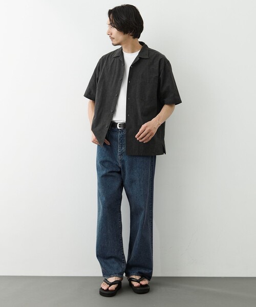 KEY TIMEZ(キータイムズ)の「【KEYTIMEZ/キータイムズ】マナプールシャンブレーオープンシャツ(シャツ/ブラウス・メンズ・ブラック/カーキ・1/2)」の8枚目の写真