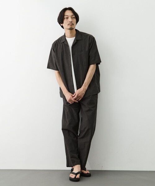 KEY TIMEZ(キータイムズ)の「【KEYTIMEZ/キータイムズ】マナプールシャンブレーオープンシャツ(シャツ/ブラウス・メンズ・ブラック/カーキ・1/2)」の12枚目の写真