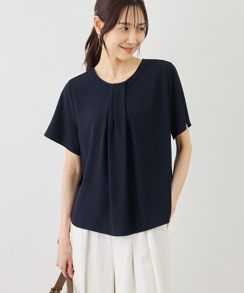 ROPE' PICNIC(ロペピクニック)の「フロントタックタイハーフスリーブブラウス(シャツ/ブラウス・レディース・ベージュ/ホワイト/サックスブルー/ネイビー・L/M)」の13枚目の写真