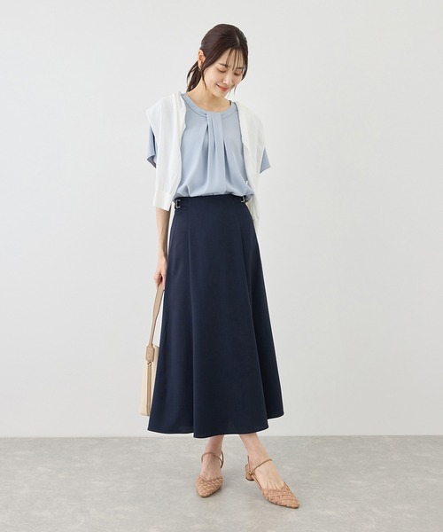 ROPE' PICNIC(ロペピクニック)の「フロントタックタイハーフスリーブブラウス(シャツ/ブラウス・レディース・ベージュ/ホワイト/サックスブルー/ネイビー・L/M)」の15枚目の写真