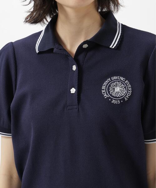 Jack Bunny!!(ジャックバニー)の「【Jack Bunny!!】ポップコーンカノコ半袖ポロシャツ(ポロシャツ・レディース・ネイビー/ホワイト・MEDIUM/LARGE/SMALL)」の12枚目の写真