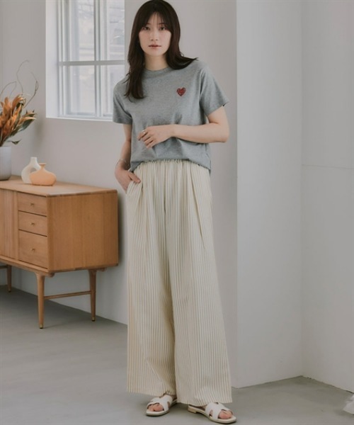 slattgir（スラットジール）の「高身長　ストライプタックリラックスワイドパンツ（トールサイズ）Essenave（その他パンツ・レディース・ブルー系/ベージュ系・TM/TL/TLL/T3L）」の7枚目の写真