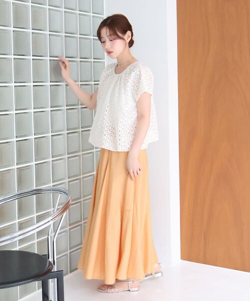 le.coeur blanc（ルクールブラン）の「ヴィンテージライクパネルスカート（スカート・レディース・カーキオリーブ/オレンジ/チャコールグレー・36/38）」の11枚目の写真