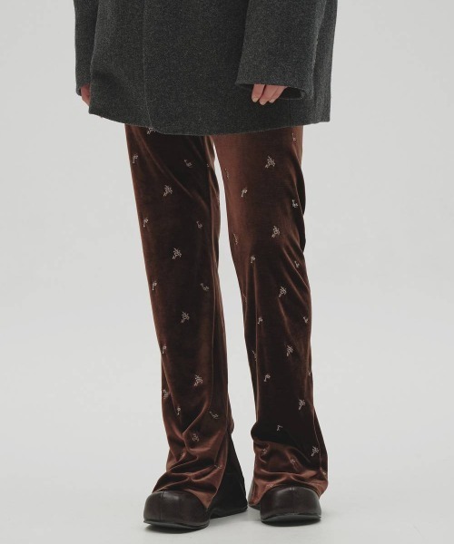 TODAYFUL（トゥデイフル）の「TODAYFUL　Petit Flower Velour Leggings プチフラワーベロアレギンス/12620721（レギンス/スパッツ・レディース・チョコ/ブラック・36）」の2枚目の写真