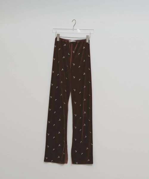 TODAYFUL（トゥデイフル）の「TODAYFUL　Petit Flower Velour Leggings プチフラワーベロアレギンス/12620721（レギンス/スパッツ・レディース・チョコ/ブラック・36）」の5枚目の写真