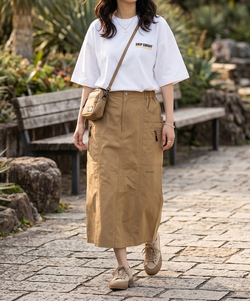 GRIP SWANY(グリップスワニー)の「【GSWK0047】 W`S CARGO SKIRT(スカート・レディース・ベージュ系1/ブラック・L)」の1枚目の写真