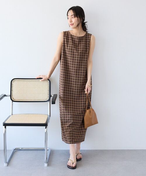 CRAFT STANDARD BOUTIQUE(クラフトスタンダードブティック)の「【2点SET】チェックレイヤードワンピース(ワンピース・レディース・ブラック系その他3/ブラウン系その他4・FREE)」の7枚目の写真
