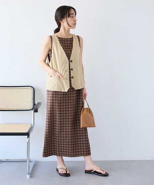 CRAFT STANDARD BOUTIQUE(クラフトスタンダードブティック)の「【2点SET】チェックレイヤードワンピース(ワンピース・レディース・ブラック系その他3/ブラウン系その他4・FREE)」の10枚目の写真