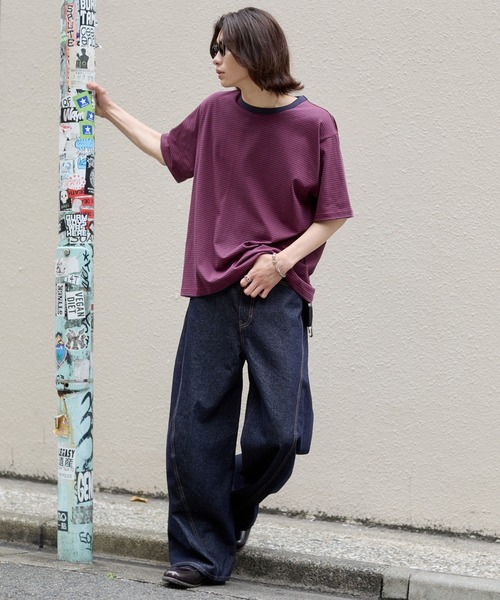 WEGO（ウィゴー）の「WEGO/ボーダーリンガーTシャツ（Tシャツ/カットソー・メンズ・ブラック系その他5/レッド系その他・MEDIUM/LARGE）」の17枚目の写真